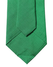 Green Solid Silk Cotton Adjustable Women Necktie Tie