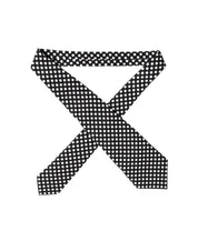 Black White Polka Dot Silk Adjustable Women Necktie Tie