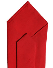 Red Solid Silk Cotton Adjustable Women Necktie Tie