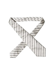 White Black Stripes Silk Adjustable Women Necktie Tie