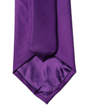 Purple Polyester Satin Adjustable Women Tied Necktie Tie
