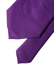 Purple Polyester Satin Adjustable Women Tied Necktie Tie