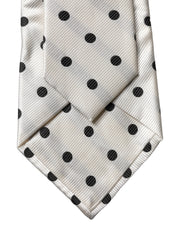White Black Polka Dot Silk Adjustable Women Necktie Tie