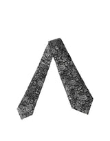 Black White Paisley Silk Adjustable Women Necktie Tie