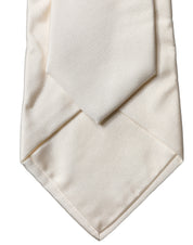 Off White Solid Silk Adjustable Women Tied Necktie Tie
