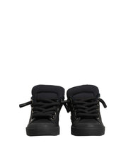 Black Leather Low Top Portofino Sneakers Shoes