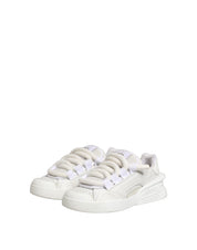 White Calfskin Leather Low Top Sneakers Shoes