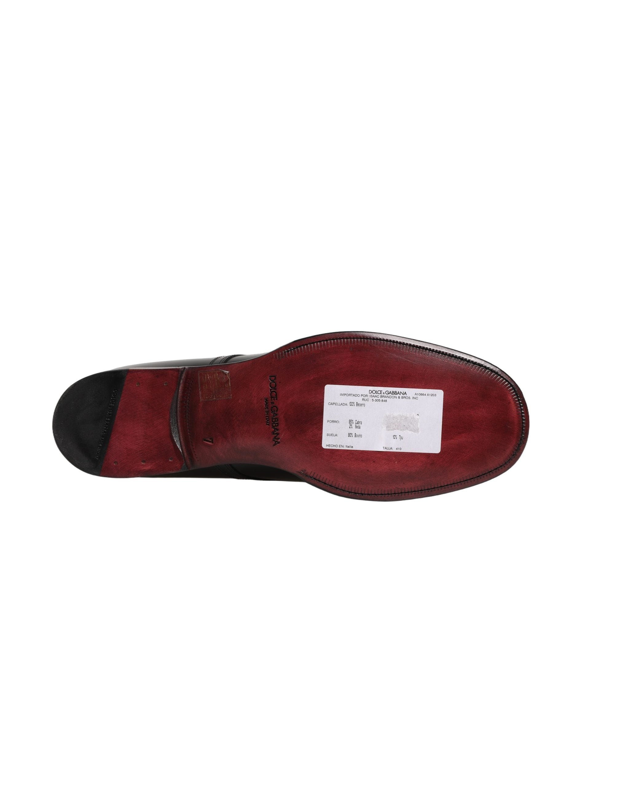 Dolce & Gabbana Black Calfskin Leather Derby Men Dress Shoes Dolce & Gabbana