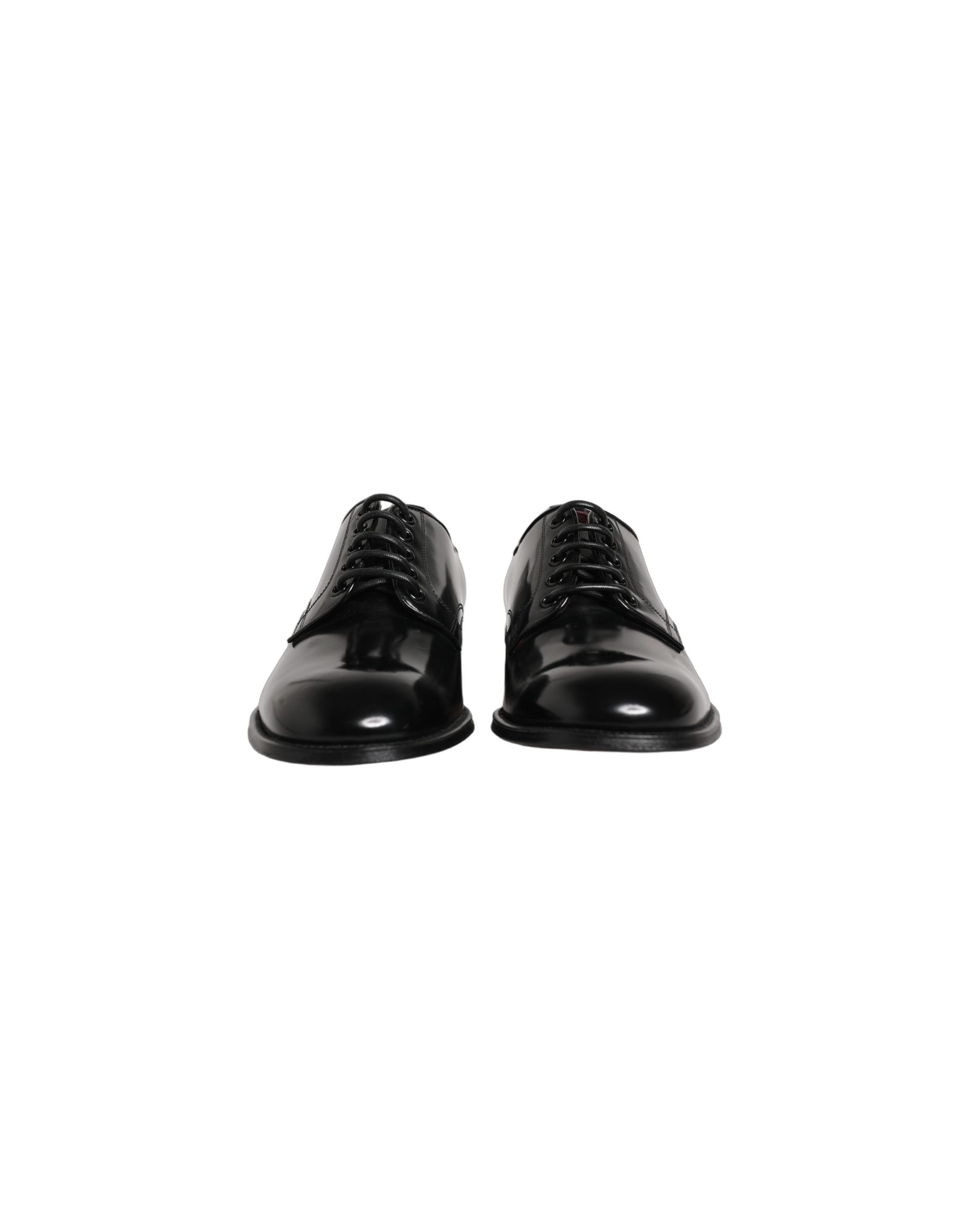 Dolce & Gabbana Black Calfskin Leather Derby Men Dress Shoes Dolce & Gabbana