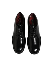 Dolce & Gabbana Black Calfskin Leather Derby Men Dress Shoes Dolce & Gabbana