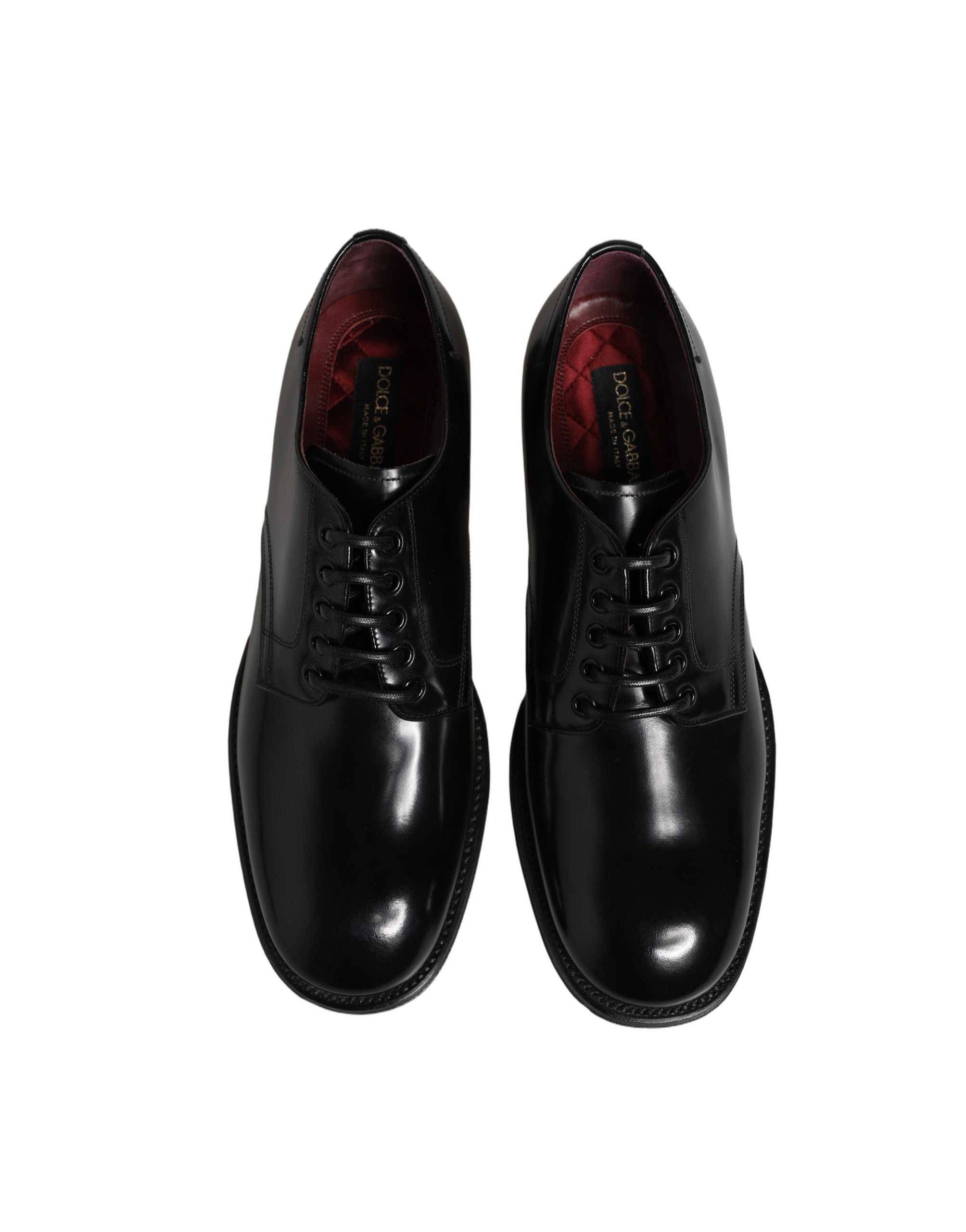 Dolce & Gabbana Black Calfskin Leather Derby Men Dress Shoes Dolce & Gabbana