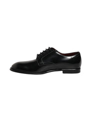 Dolce & Gabbana Black Calfskin Leather Derby Men Dress Shoes Dolce & Gabbana