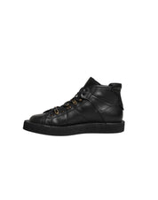 Black Leather Lace Up Men Ankle Boots Shoes