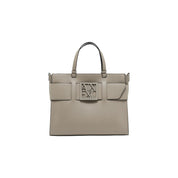 Beige Artificial Leather Handbag