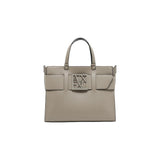 Beige Artificial Leather Handbag