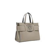 Beige Artificial Leather Handbag