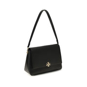 Tory Burch Black Calf Leather Bos Taurus Shoulder Bag