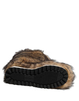 Brown Faux Skim Ski Fur Knee High Boots Shoes