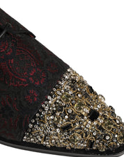 Black Red Embellished Derby Dress Formal Shoes