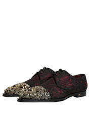 Black Red Embellished Derby Dress Formal Shoes