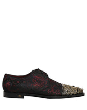 Dolce & Gabbana Black Red Embellished Derby Dress Formal Shoes