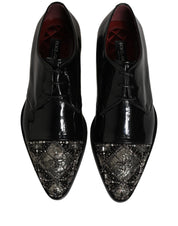 Black Embellished Men Derby Dress Formal Shoes