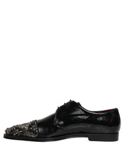 Black Embellished Men Derby Dress Formal Shoes