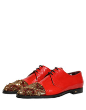 Red Embellished Men Derby Dress Formal Shoes