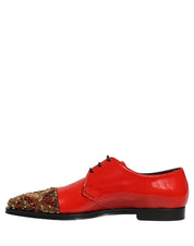 Red Embellished Men Derby Dress Formal Shoes