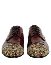Maroon Embellished Derby Dress Formal Shoes