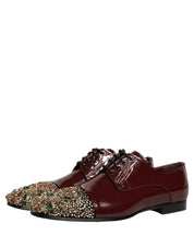 Maroon Embellished Derby Dress Formal Shoes