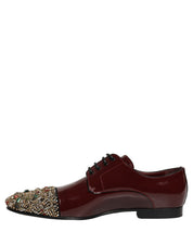 Maroon Embellished Derby Dress Formal Shoes