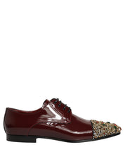 Maroon Embellished Derby Dress Formal Shoes