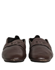 Brown Deerskin Leather Driver Loafers Shoes