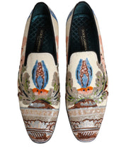 Multicolor Sequin Embroidered Loafers Shoes