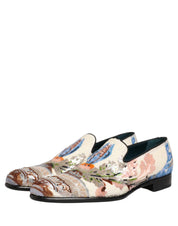Multicolor Sequin Embroidered Loafers Shoes