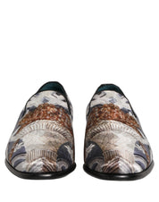 Multicolor Floral Tapestry Embroidery Loafer Shoes