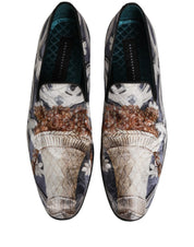 Multicolor Floral Tapestry Embroidery Loafer Shoes