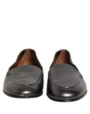 Silver Leather DG Logo Slip On Loafers Shoes