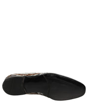 White Gold Sequined Slip On Loafers Shoes