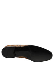 Gold Brocade Baroque Men Loafers Shoes