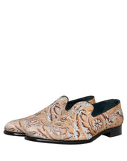 Gold Brocade Baroque Men Loafers Shoes