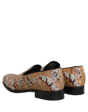 Gold Brocade Baroque Men Loafers Shoes