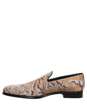Gold Brocade Baroque Men Loafers Shoes