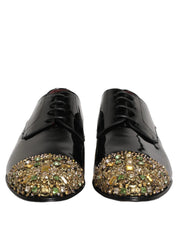 Black Embellished Men Derby Dress Formal Shoes