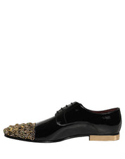 Black Embellished Men Derby Dress Formal Shoes