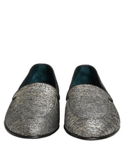 Gray Lurex Glitter Men Dress Loafers Shoes