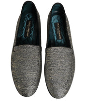 Gray Lurex Glitter Men Dress Loafers Shoes