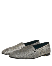 Gray Lurex Glitter Men Dress Loafers Shoes