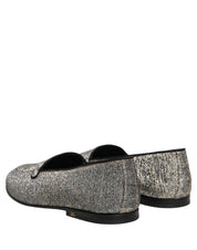 Gray Lurex Glitter Men Dress Loafers Shoes